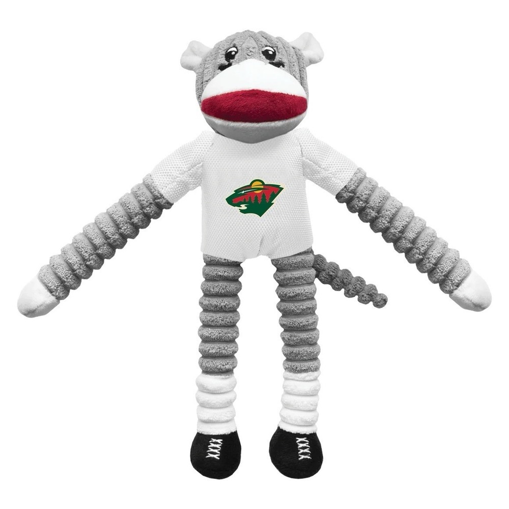 13.5"‎ Inch Minnesota Wild NHL Hockey Logo Sock Monkey Dog Toy